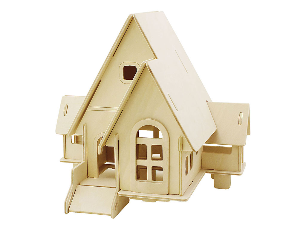 數控雕刻機制作木工3D拼圖玩具屋