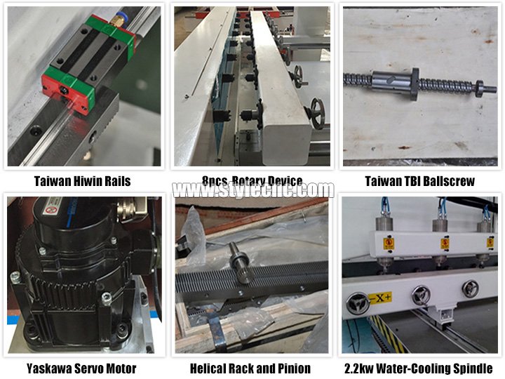 4軸旋轉8頭數控雕刻機特點 4軸旋轉8頭數控雕刻機特點