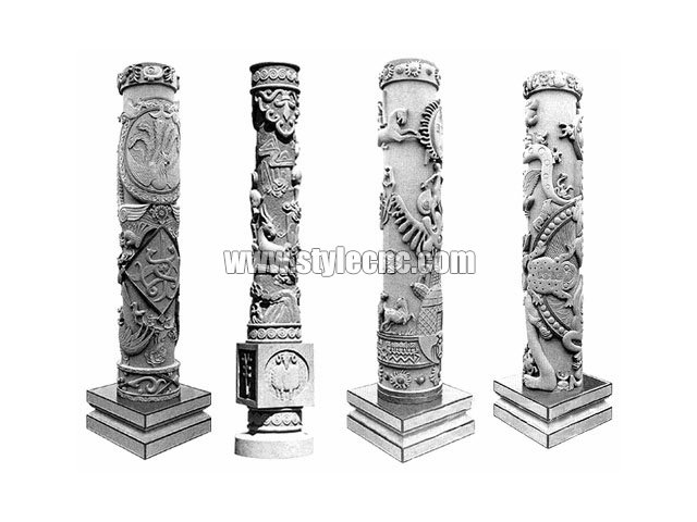 多頭3D數控石材雕刻機用于大理石柱制造