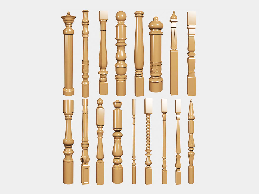 數控木工車床車削木樓梯柱