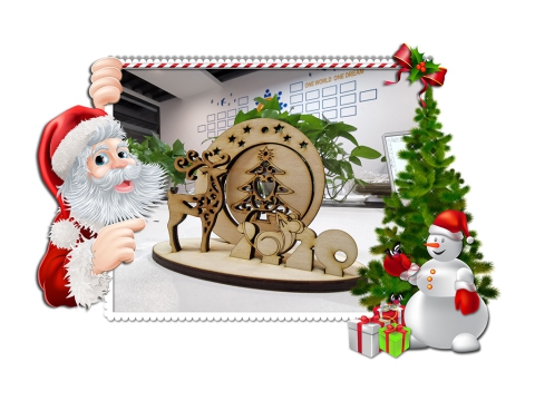 激光切割3D木制圣誕飾品