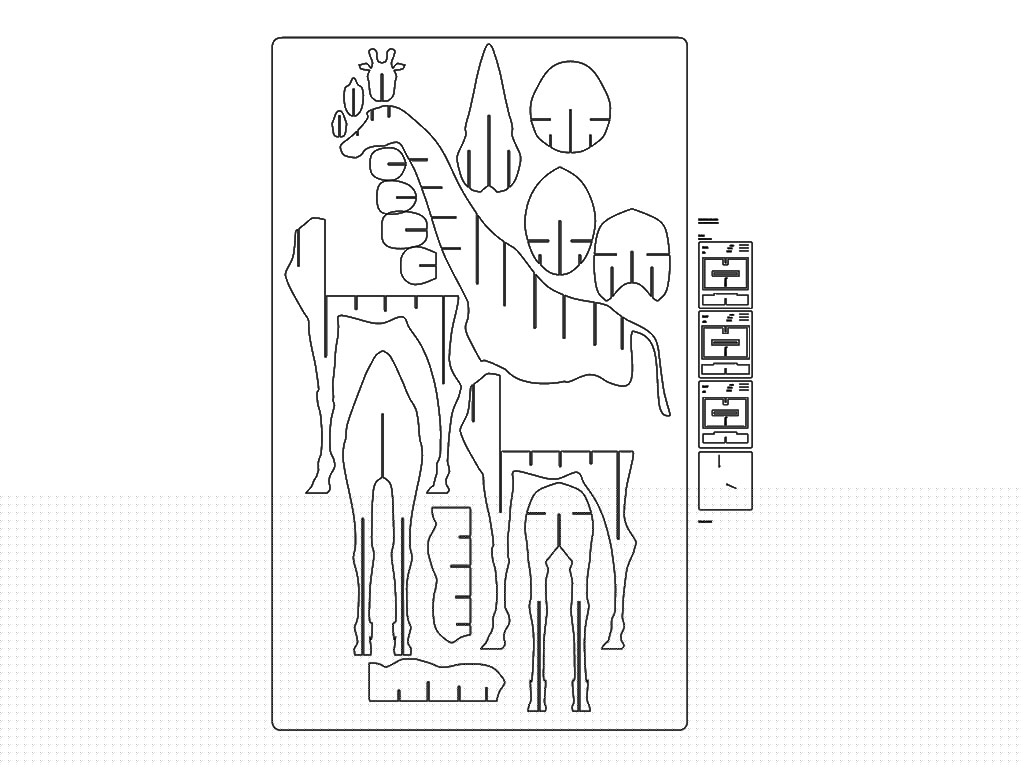 自動套料數控雕刻機PLT文件用于長頸鹿書柜