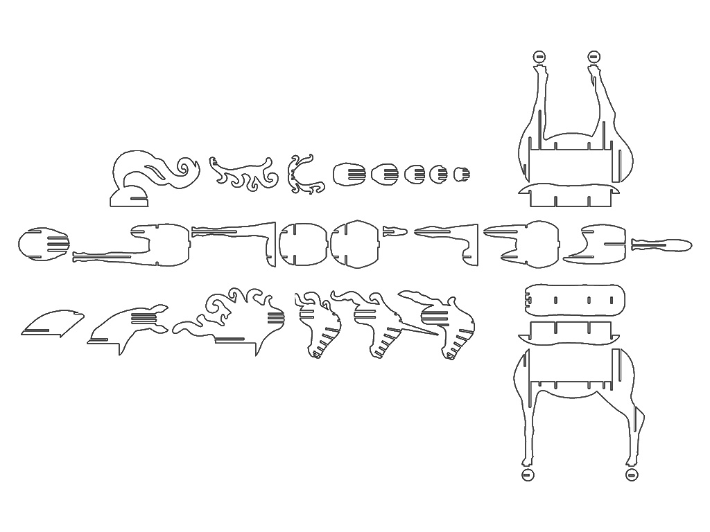 Unicorn Shelf 嵌套數控雕刻機 PLT 文件