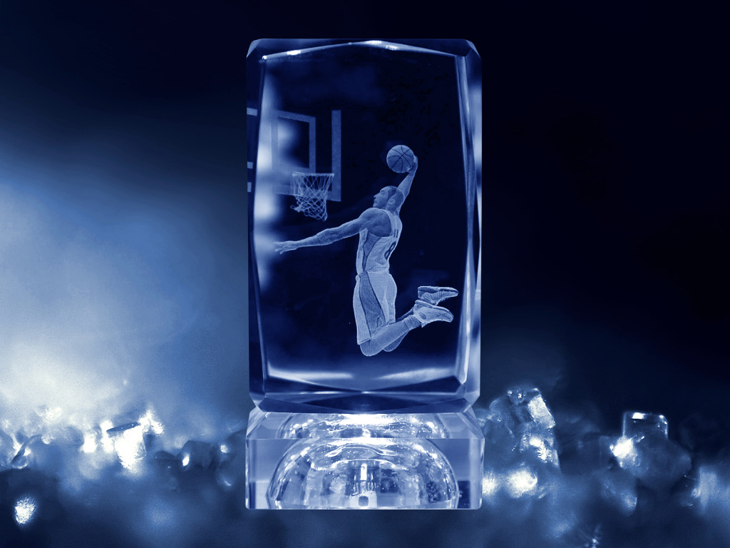 3D照片激光雕刻水晶紀念品