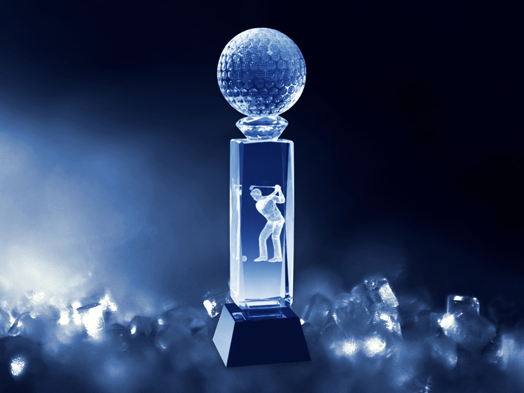 激光雕刻定制3D水晶獎章