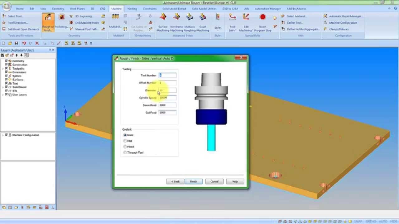 用于數控雕刻機的 Alphacam Router 2016