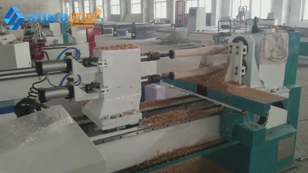 雙主軸數控車床用于制作木制臺球桿